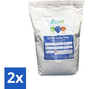2 x Ecover - Waspoeder Universal - Voor witte & bonte was - 7,5 kg - Waspoeder - Biologisch Afbreekbaar - Milieuvriendelijk - Wasmiddel - Plantaardige Ingrediënten