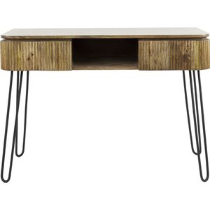 Purl - Sidetable - mango - 2 lades - 1 open vak - 4 stalen zwarte poten