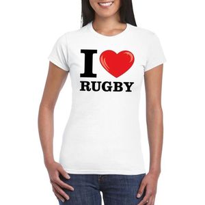 I love rugby t-shirt wit dames L