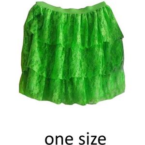 Kanten rokje / tutu - groen - one size - verkleedkleding