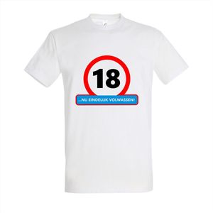 18 Jaar Verjaardag Cadeau - T-shirt 18 jaar nu eindelijk volwassen Verjaardag 18 Jaar Cadeau T-shirt Maat 3XL Wit