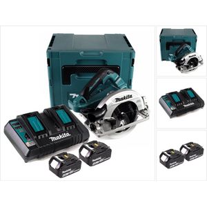 Makita DHS 782 PM2J Accu-cirkelzaag 36V (2x18V) 190 mm borstelloos in Makpac + 2x 4.0 Ah accu + dubbele lader