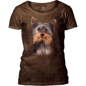 Ladies T-shirt Smiling Yorkie Portrait XXL