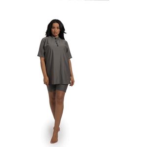 DANIA ZWART SEMI BURKINI VAN MYKINY BRAND maat M/ maat 38, boerkini, burqini, badpak/ zwemset/ 2 delige zwempak BURKINIS (valt Klein)