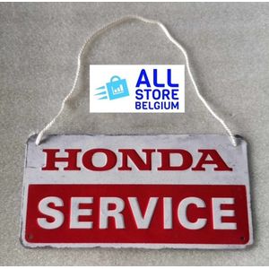 Honda service metalen plaat met koordje 20x10cm