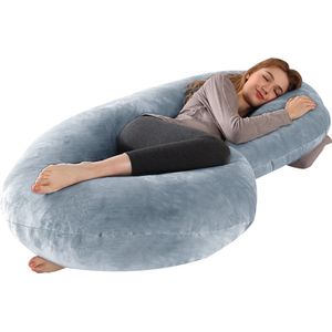 CALIYO Zwangerschapskussen C-vorm - Zijslaapkussen XL - Lichaamskussen - Voedingskussen - Body Pillow - Afneembare Katoenen Hoes