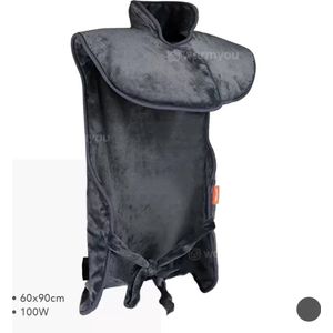 Warmyou Hugme - Elektrische nek/rugwarmer - Warmtekussen - Fleece - 9 standen - 60x90cm - Antraciet