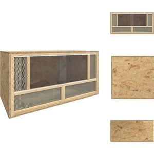 vidaXL Terrarium - Reptielenverblijf - 80 x 40 x 40 cm - Gemaakt van bewerkt hout - Hok
