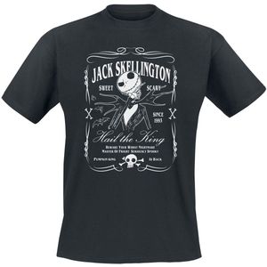 The Nightmare Before Christmas Jack Skellington Label Heren T-shirt - zwart - M