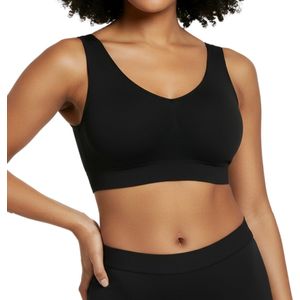 Comfort BH zonder beugel - Maat S - Zwart - Met uitneembare bh vulling - Extra comfortabele Sport BH - Zwangerschaps bh - Beugelloze bh - met push up - Magic bra - met pads