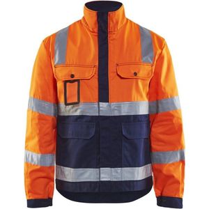 Blåkläder 4023-1804 Jack Ongevoerd High Vis Oranje/Marineblauw maat XS