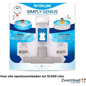 Interline Simply Genius Starter - Zwembad Reinigingsset Starter - Zwembad Onderhoud - Simply Genius - Chloortabletten Zwembad - Zwembad - Inclusief 2 refill cartridges