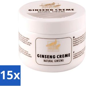 15 x Goldline - Bodycrème - Natural Ginseng - Verzorgend & Versterkend - 250 ml - Ginseng Crème - Huidverzorging - Natuurlijke Crème - Bodycrème - Huidversterken