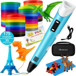 Montzys 3D Pen Set - 175 Meter Filament - 35 Kleuren