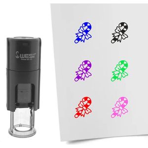 CombiCraft Stempel kerststok 10mm rond roze inkt - per 1 stuk