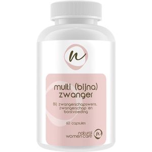 Natural Women Care - Multi (bijna) zwanger - Multi vitamine - Foliumzuur - Vitamine - mineralen - natuurlijk - kinderwens - zwanger - zwangerschap - borstvoeding - supplement - mama - multi mama - moeder - borstvoeding supplementen - Multivitaminen
