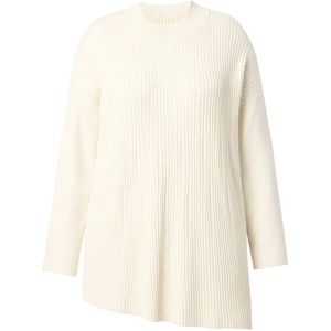 MIAMODA MIAMODA - Dames - Trui casual pasvorm asymmetrische zoom - Off-white - Maat 42+