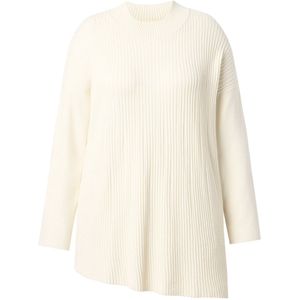 MIAMODA - Dames - Trui casual pasvorm asymmetrische zoom - Off-white - Maat 42+