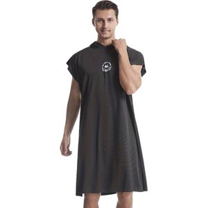 Livano Surf Poncho Voor Volwassenen - Omkleed Handdoek Zacht - Dames & Heren - Zwart