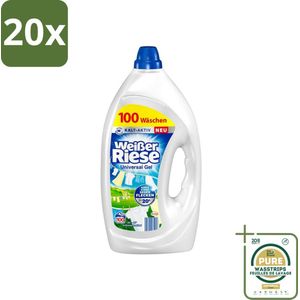 20 x Weißer Riese - Wasmiddel - Gel - Witte Was - 4.5L - 100 Wasbeurten - Grootverpakking - Wasmiddel Gel - Witte Was - Reinigingsmiddel - Stralende Witte Was - Hardnekkige Vlekken