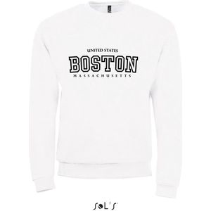 Sweatshirt 2-200 Boston-Massachusetss - Wit, xS