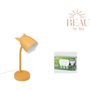 BEAU by Bo Bureaulamp Oker oortjes met 3 LED lampen E14