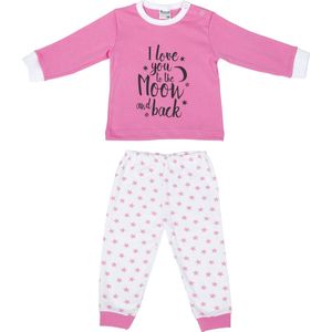 Beeren Fuchsia/Wit To The Moon And Back Maat 86/92 Baby Pyjama 24420