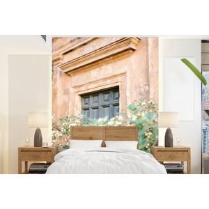 Architectuur - Deur - Bloemen - Groen - Vintage - Behangpapier