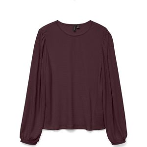 VERO MODA - VMCLARA - Top - Donkerrood - Lange Mouwen