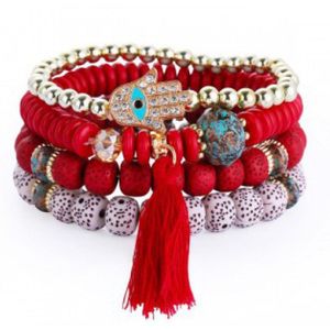 Fashion Jewelry Armband Set - Boho - Bohemian - Classic - Rood - Valentijn - Voor haar - Moederdag