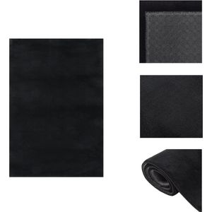 vidaXL Tapijt - Trendy - Decoratief - 160x230cm - Zwart - 100% Polyester - Anti-slip - Vloerkleed