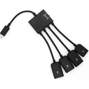 Universele USB Hub / splitter OTG (4 Poorten) voor Datatransmissie en Opladen - AA Commerce