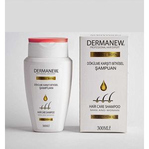 Dermanew Shampoo Professionele haarexpert - Biotine + Vitamine E - Anti-Haaruitval Snelle Haargroei Voller Volume Herstellende Voedende Shampoo - Alle haartypen - 300 ml