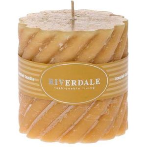 Riverdale - Geurkaars Swirl Summer's Breeze mosterd 10x10cm - Geel
