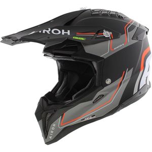 Airoh Helm Aviator 3 AMS² Leader mat zwart oranje grijs M - Professionele crosshelm