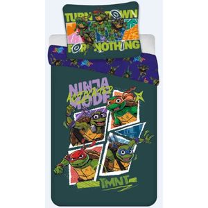 Ninja Turtles - Dekbedovertrek - Lichtroze - Katoen - Multicolor