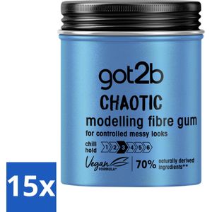 15 x Got2B - Wax - Warhoofd - 100 ml - Haarstyling - Warrig Haar - Chaos Haar - Medium Hold Wax - Nonchalant Look