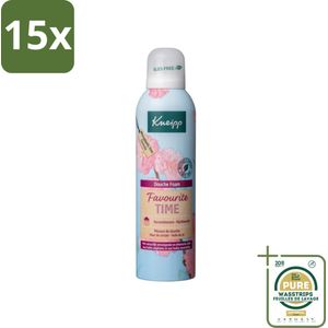 15 x Kneipp - Douche schuim - Favourite Time - Kersenbloesem - 200 ml - Grootverpakking - Douche Schuim - Kersenbloesem - Schuim Voor Bad - Natuurlijke Ingrediënten - Sulfaatvrij