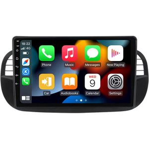 2024 - Android 13.0 Radio Display - Zwart - Voor Fiat 500 (2007-2014) - Met Apple CarPlay en Android Auto