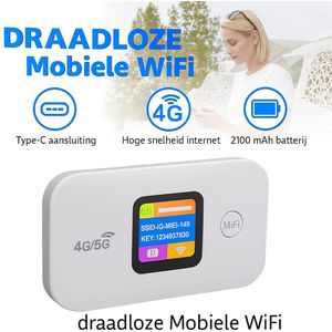 DNXT - A8-LCD - 4G LTE WiFi Router - Wit - Draadloze Router met Simkaartslot - 150 Mbps