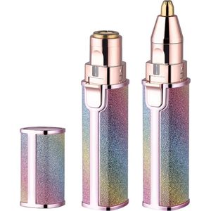 Oplaadbare 2in1 Elektrische Beauty Trimmer - Oor en Neushaar Trimmer - Gezicht en Lichaamshaar Trimmer - Pijnloze Persoonlijke Verzorging voor Dames - Glimmend Lippenstiftvorm -