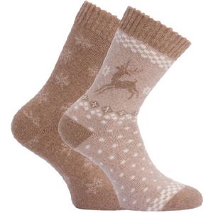 Wollen warme sokken met rendier - prijs per 2 paar - elastan