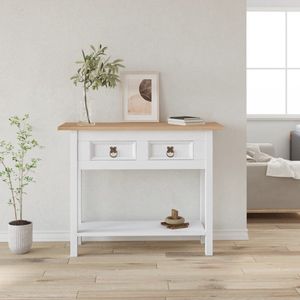 Furniture Limited - Wandtafel Mexicaans grenenhout Corona-stijl 90x34,5x73 cm wit