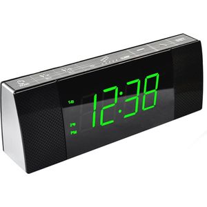 Wekkerradio met Bluetooth, Dimbaar LED-display, FM-radio, Dubbel Alarm en Snooze