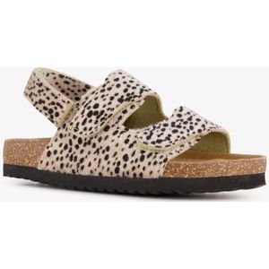 Meisjes bio sandalen met panterprint beige zwart - Maat 32