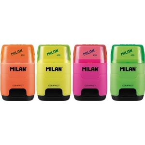 Milan Afilaborra Compact Fluo Dubbele Puntenslijper met gum