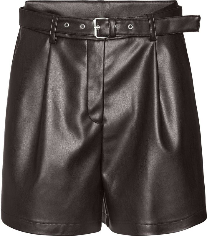 Vero Moda - Vmcaiaelly Hw Coated Shorts - Korte Broek - Chocolate Torte - Dames