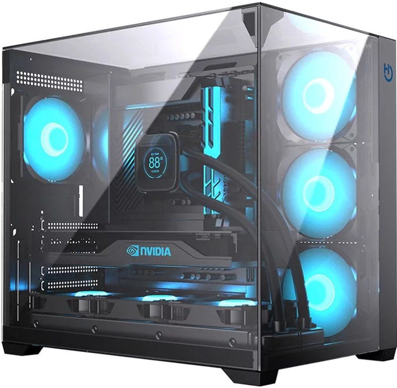 SKY - PC Behuizing - 3D Panoramisch Zicht - Glas - Geschikt voor Grote Componenten