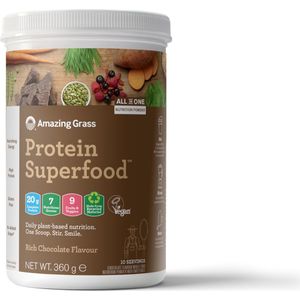 Amazing Grass Protein Superfood - Vegan Protein Poeder - Plantaardige Eiwitshake - 360 gram (12 Shakes) - Chocolade