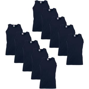 10 Fruit of the Loom Value Weight Tanktop katoen marineblauw S